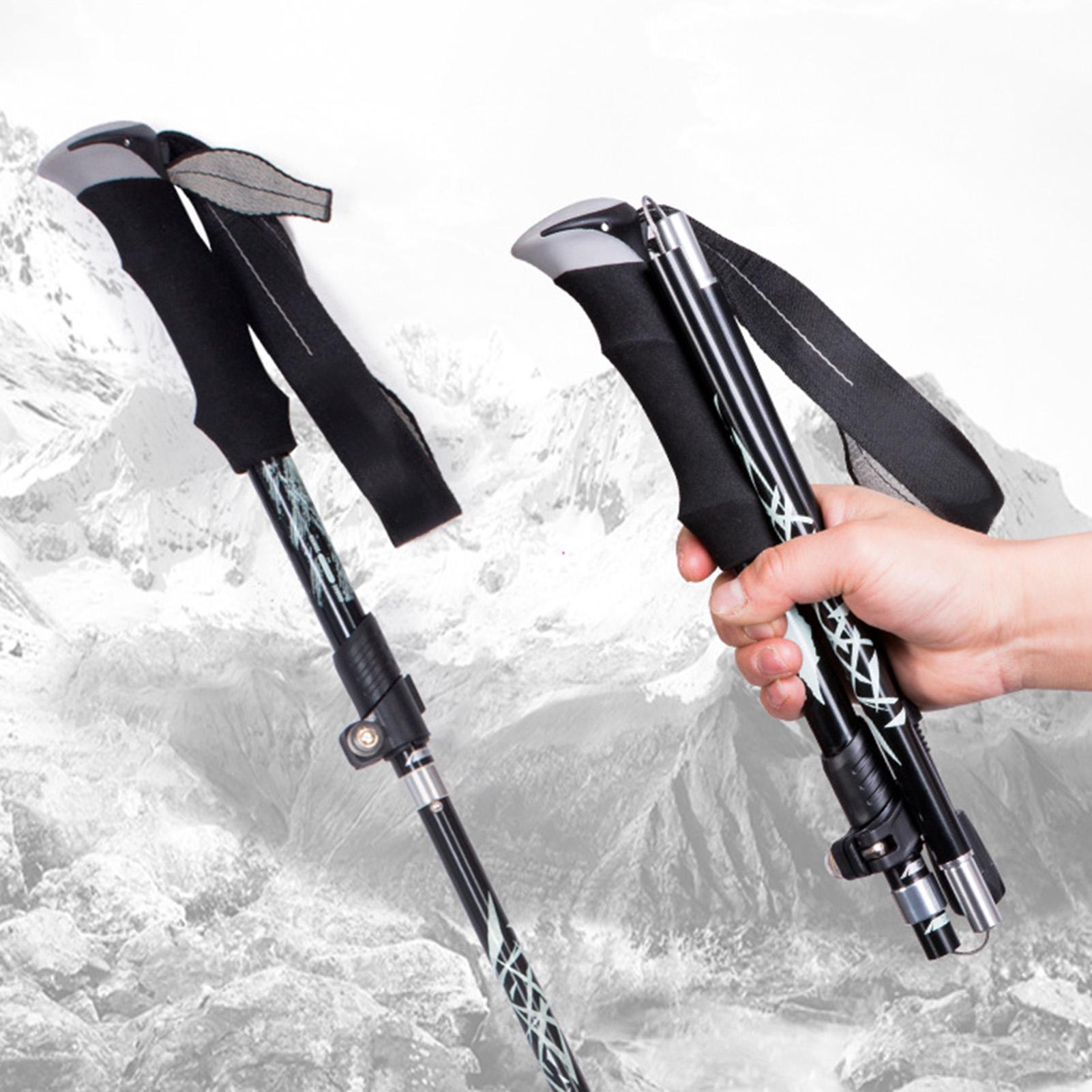 Auminum Alloy Ultralight Trekking Pole Anti Shock Hike Folding Stick